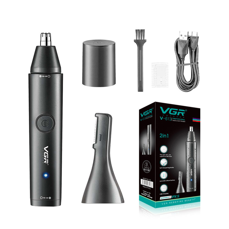 VGR二合一水洗男士鼻毛修剪器 鼻毛清理器 USB电动眉毛修剪器