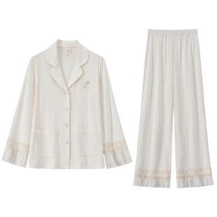 RoseTree睡衣情侣装春秋季女法式高级感莫代尔长袖家居服套装男士