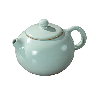 汝窑西施壶景德镇高端泡茶壶单壶陶瓷复古手工原矿釉青瓷茶具开片