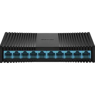 普联TP-LINK 10口标准PoE交换机8口百兆供电器2口千兆上联62W网络安防监控摄像头电源免配置国标智能识别防烧
