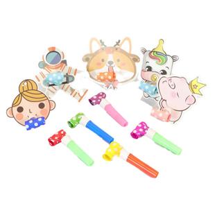 创意儿童可爱吹龙哨子伸缩口哨吹吹卷卡通玩具小宝宝生日派对道具