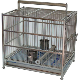 鹦鹉鸟笼外出不锈钢笼子洗澡神器玄凤小号专用鹦鹉笼方形外带大号