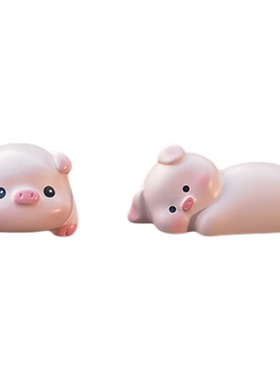 趴着屏幕上的小猪摆件可爱
