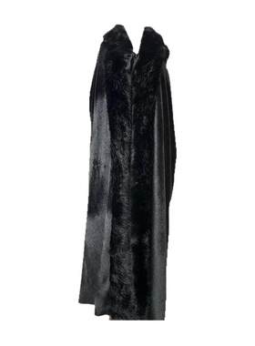 加绒加厚水貂绒连帽披风斗篷汉服