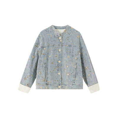 【商场同款】Jamor质感外套重工牛仔上衣新中式牛仔2026春加墨