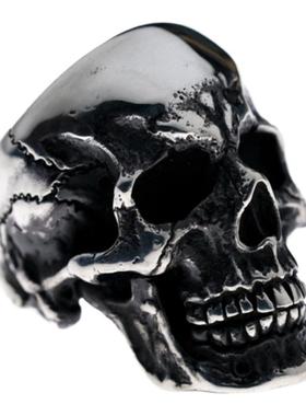 渡鸦原创RS骷髅头骨男士纯银戒指