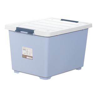 茶花收纳箱大容量可叠加储物整理箱塑料箱带滚轮家用卧室收纳箱子