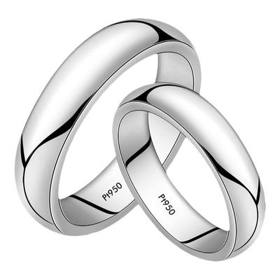 正品pt950铂金简约素圈情侣