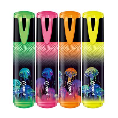 马培德4色荧光笔划重点标记笔