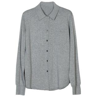 Lavinia拉维妮娅毛针织衬衫开衫女冬新款简约气质通勤毛衣I47Z115