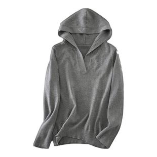 归路谭松韵归晓同款衣服连帽纯棉针织衫宽松休闲上衣长袖打底毛衣