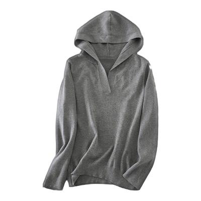 纯棉套头连帽百搭针织衫