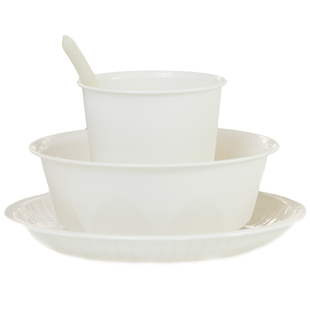 稻壳一次性餐具四件套加厚碗筷碟杯子套装饭店食品级家用火锅酒席