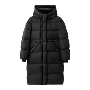 太平鸟收腰泡芙羽绒服女15D蓬松90白鸭绒保暖中长款连帽面包外套