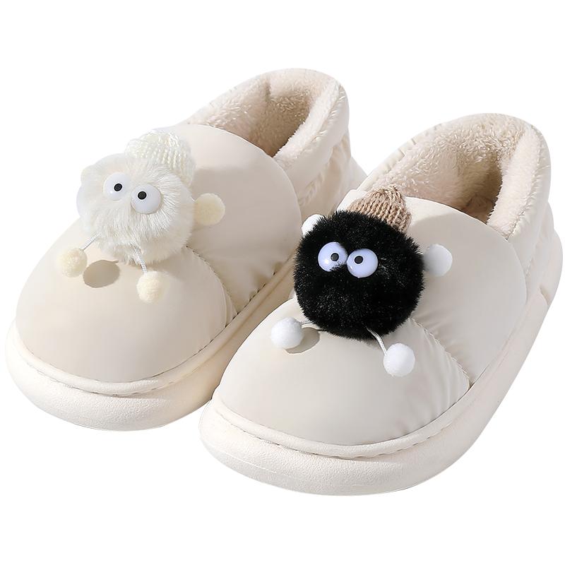 防水棉拖鞋女士秋冬季2025新款包跟室内家居厚底防滑孕妇月子棉鞋