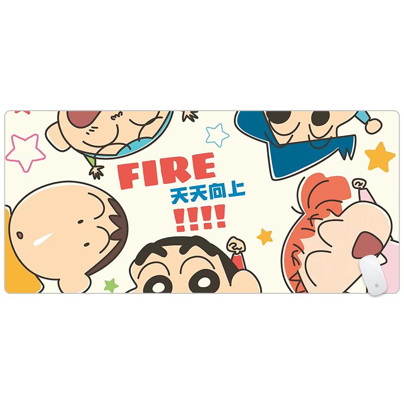 蜡笔小新卡通鼠标垫超大可爱动漫高颜值学习书桌垫电脑键盘垫家用