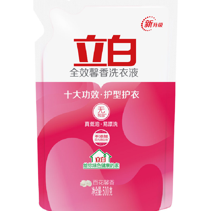 立白洗衣液全效百花馨香500g持久留香家用促销装整箱10斤装补充液