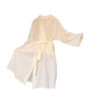 波点浴袍纯棉2025女款可穿式吸水速干四季通用轻奢高级感