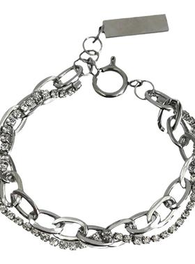 双层闪钻手链钛钢不掉色