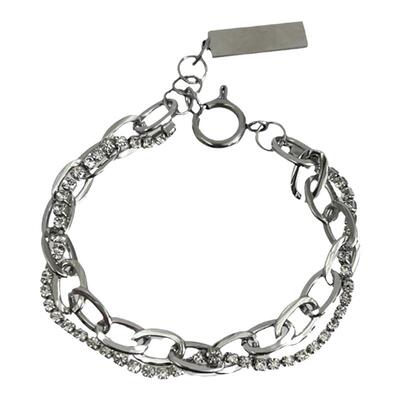 双层闪钻手链钛钢不掉色