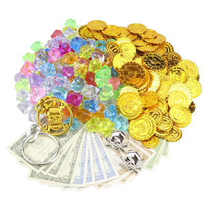 儿童玩具彩色金币海盗金币宝藏