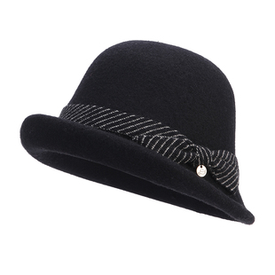 帽子女2025新款时尚潮流秋冬冷帽女保暖渔夫帽女显脸小羊毛呢礼帽
