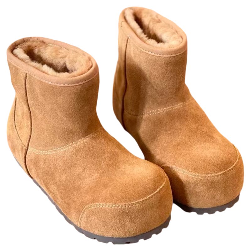 澳洲纯羊毛加绒保暖女雪地靴短靴