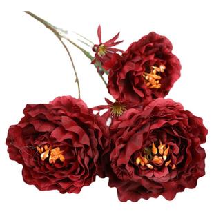 婚庆红色仿真花婚礼装饰花吊顶布置假花花束花艺插花材路引花绢花