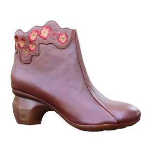 清仓新中式全牛皮短靴子春秋短筒女鞋真皮小踝靴高级感女士骑士靴