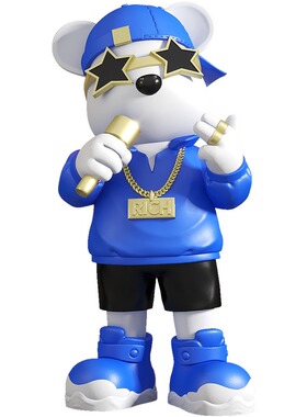 卡通小熊说唱立体手办摆件客厅