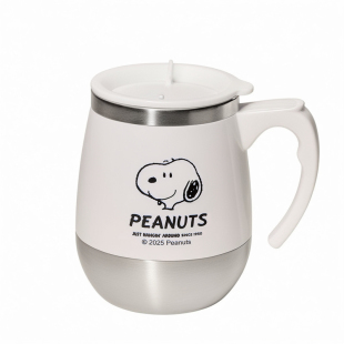 史努比马克杯带盖水杯家用喝水早餐杯不锈钢办公室个人专用咖啡杯