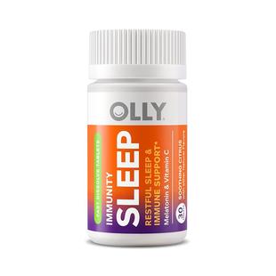 OLLY褪黑素睡眠片晚安瓶VC闪睡眠片sleepwell软糖临期