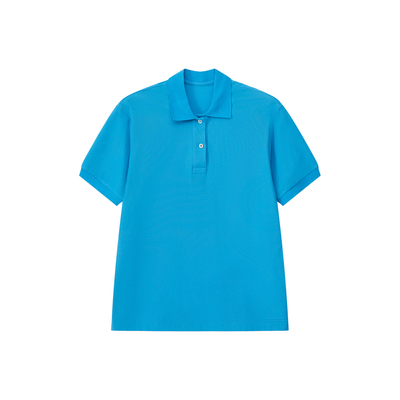 全棉珠地POLO衫宽松T恤女短袖