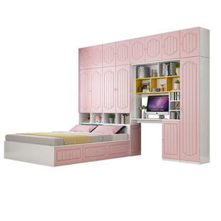 榻榻米衣柜床一体小户型省空间多功能储物床衣帽间书桌组合儿童床