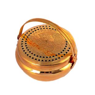 传统结婚庆用品铜火炉新娘陪嫁嫁妆旺夫铜火囱火铳手炉火冲旺盆炉