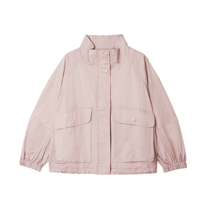 UGIZ商场同款2024春季新品韩版女装宽松工装休闲短外套UAUH821