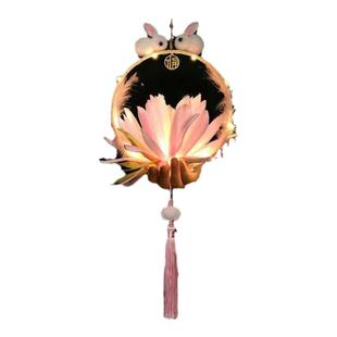 新款网红手提昙花小灯笼挂饰古风中秋花灯兔子儿童玩具夜市摆地摊