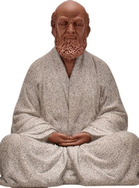 迦境中式紫砂人物禅宗达摩摆件