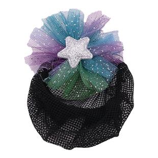 女童丸子头发网纱蝴蝶结盘发网兜发夹舞蹈考级学生可爱发夹发饰