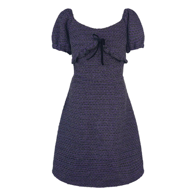 夏花黑加仑紫显白连衣裙