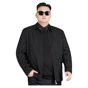 厅局风经典行政夹克男士加肥加大秋季新款公务员大码商务翻领外套