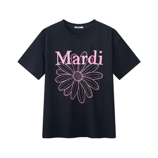 MARDI官方正品小雏菊时尚圆领短袖T恤2026夏季新款宽松纯棉上衣女