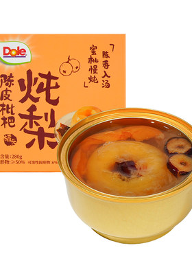 DOLE都乐陈皮谷物枇杷玫瑰桂花炖梨砀山酥梨礼盒水果罐头280g*6