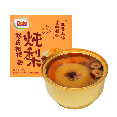 DOLE都乐陈皮谷物枇杷玫瑰桂花炖梨砀山酥梨礼盒水果罐头280g*6