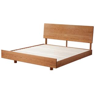 全友家居樱桃木实木床2026新款主卧室1米8双人大床北欧原木风家具