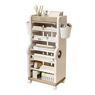 英禾书架桌边绘本架子侧边可移动收纳架家用落地收纳整理置物架