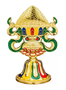 藏式彩绘合金八吉祥摆件居家室内供佛摆件吉祥八宝套装13cm