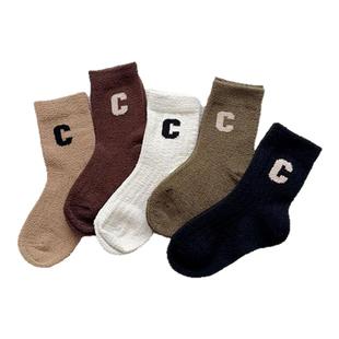 爱滴答儿童袜子秋冬加绒加厚保暖睡眠袜男童珊瑚绒女孩冬季中筒袜