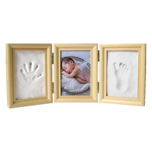 宝宝满月手足印婴儿手脚印纪念相框新生儿出生礼物diy足印留念