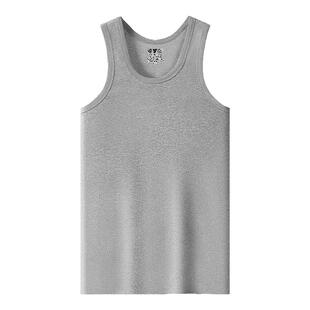 雅鹿男士背心纯棉运动打底跨栏男款大码夏季全棉白色螺纹吸汗衫